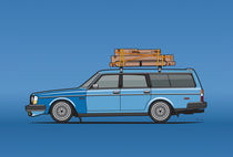 Volvo 245 Brick Wagon 200 Series Blue Shopping Wagon by monkeycrisisonmars