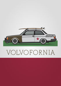 Volvofornia Slammed Volvo 242 240 Coupe California Style Poster by monkeycrisisonmars