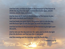 Genesis 1:14-19 ... Let there be lights in the firmament of the heaven by Susan Savad