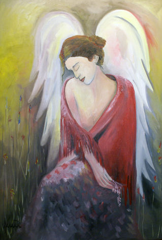 Angel-of-silence-l-angelo-del-silenzio-70x100cm-oil-on-canvas