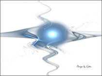 Digital Fraktal blaue Kugel by bilddesign-by-gitta