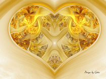 Digital Fraktal Goldenes Herz by bilddesign-by-gitta