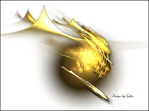 Digital Fraktale goldene Kugel von bilddesign-by-gitta