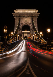 Chain bridge at night by Jarek Blaminsky