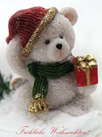 "Fröhliche Weihnachten" mit Teddybären by Anja  Bagunk