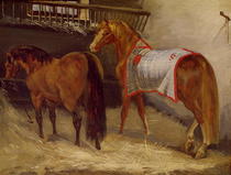 Horses in the Stables  by Theodore Gericault