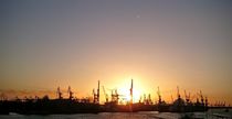 Sonnenuntergang am Hafen von Peter Norden