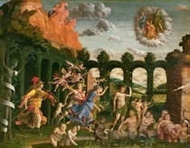 Minerva Chasing the Vices from the Garden of Virtue  by Andrea Mantegna