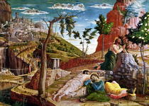 The Agony in the Garden, left hand predella panel from the Altar by Andrea Mantegna