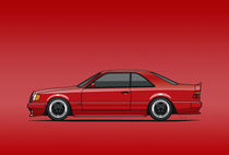 Mercedes W124 300E Red AMG Hammer Widebody Coupe by monkeycrisisonmars