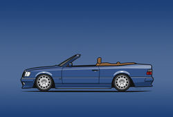 Illu-w124-1992-300ce-cabrio-blue-poster