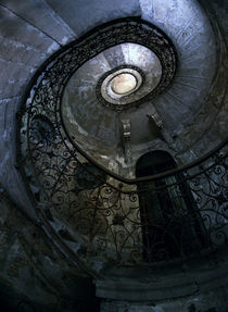 Spiral Staircase in blue and gray tones by Jarek Blaminsky