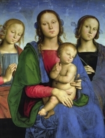 Madonna and Child with St. Catherine and St. Rosa von Pietro Perugino