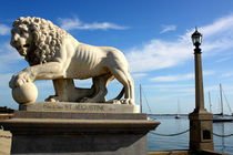 Historic bridge of lions in St. Augustine, Florida by Mellieha Zacharias