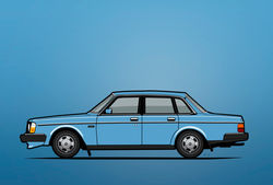 Illu-volvo-244-sedan-blue-poster