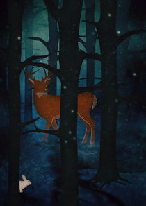 Winter Woods at Night by Sybille Sterk