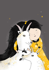 Capricia and goats by Kristina  Sabaite