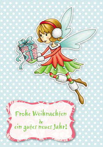 Weihnachtskarte WInterfee Viola by Gosia Kollek