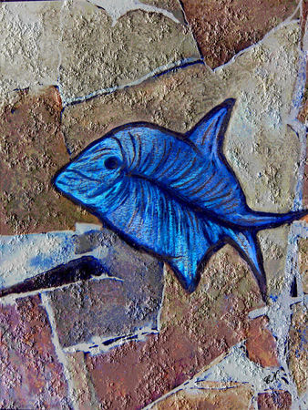 Kugelfisch-blau-stein