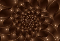 Glossy Chocolate Coffee Spiral Fractal  by Kitty Bitty