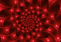 Glossy Red Spiral Fractal by Kitty Bitty