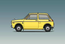 Vintage Honda N360 Yellow Kei Car von monkeycrisisonmars