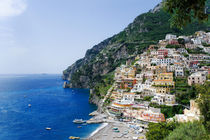 Positano panoramic view in a sunny day, Amalfi coast by Tania Lerro