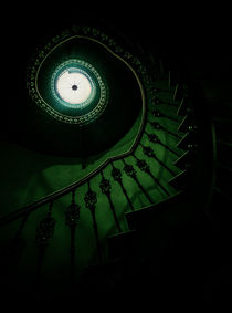 Spiral staircase in gren tones by Jarek Blaminsky