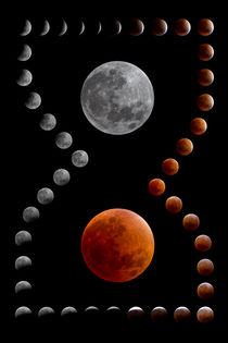 Mondfinsternis-Verlauf mit Blutmond - lunar eclipse with blood moon von monarch