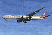 American Airlines Boeing 777 Aircraft Art by David Pyatt