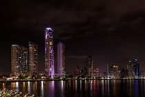 Panama city skyline at night by ebjofrie