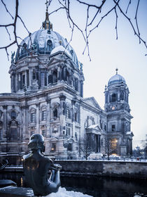 Berliner Dom mit Schnee von Franziska Mohr