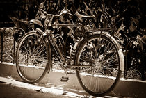 Vintage Bicycle in Black and White von Carlos Alkmin