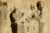 Two Trumpeter. Jazz Club Poster by cinema4design