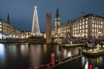 Hamburg Rathaus Weihnachtsmarkt mit Alsterarkaden III von elbvue von elbvue