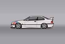 BMW 3 Series E36 M3 Coupe Lightweight White With Checkered Flag by monkeycrisisonmars