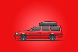 Illu-volvo-850-wagon-red-poster