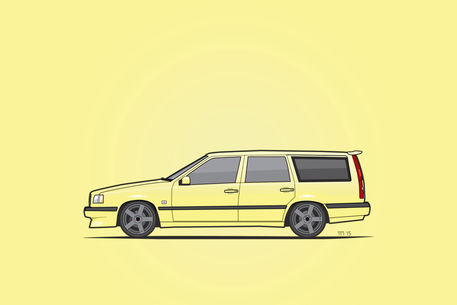 Illu-volvo-850-wagon-yellow-poster