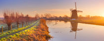 Traditional Dutch windmill near Abcoude, The Netherlands at sunrise by Sara Winter