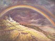 Spitzhaus mit Regenbogen von Lieselotte Finke-Poser