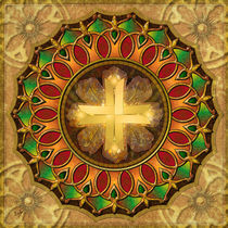 Mandala Illuminated Cross by Peter  Awax