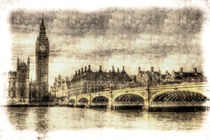 Westminster Bridge and Big Ben Vintage by David Pyatt