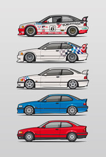 Stack of BMW 3 Series E36 Coupes by monkeycrisisonmars