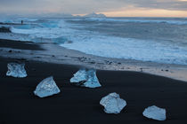 Icebergs on beach in Iceland by Frank Tschöpe