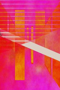 Abstrakte Geometrie pink orange by Christine Bässler