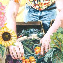 Vegetables and Daisy by Robin (Rob) Pelton