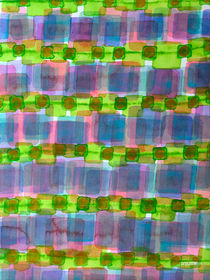 Purple Square Rows with Fluorescent Green Strips by Heidi  Capitaine