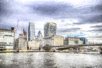 City of London and River Thames Snow Art von David Pyatt