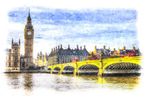 Westminster Bridge and Big Ben Art von David Pyatt