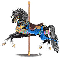 Black Carousel Horse von Sandra Gale